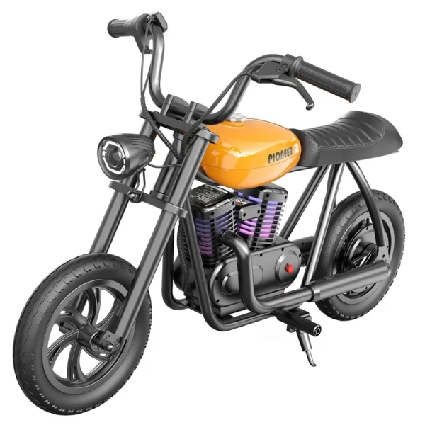HYPER GOGO Pioneer 12 Plus Electric Chopper Motorcycle for Kids 24V 5.2Ah 160W, 12KM Top Range, Smoke, Bluetooth Speaker, Fender - obrazek 3