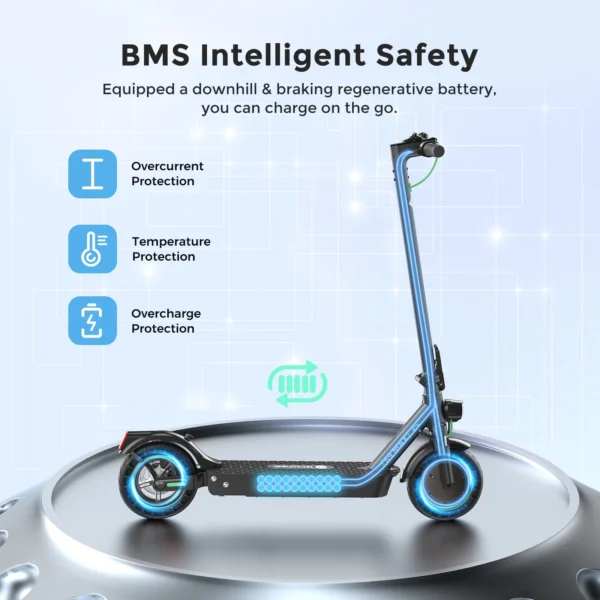 isinwheel S9 Max Electric Scooter Adult 36V10.4Ah Battery 30-40km Max Range 500W Motor 30KM/H Foldable Smart App Escooter Kick – Image 3