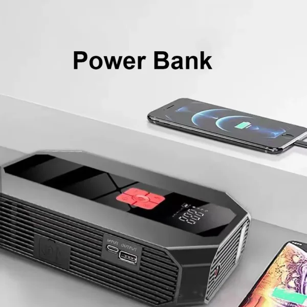 GKFLY 4 in 1 Car Jump Starter Power Bank Portable Air Compressor Inflator Pump Power Station 1200A Battery Starter Auto Booster - Kuva 4