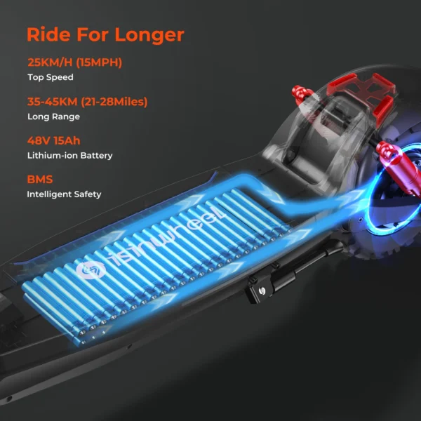 isinwheel GT2 Electric Scooter 800W Motor 48V15Ah Battery 40km/h 11 Inch Off-Road Tire Foldable Smart App Adult Escooter Kick - Image 3
