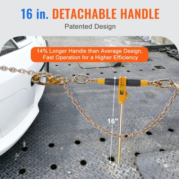 VEVOR Ratchet Chain Binder 3/8"-1/2" Heavy Duty Load Binders 12000 lbs Limit Hauling Chain Binders for Flatbed Truck Trailer 4Pc - Image 4