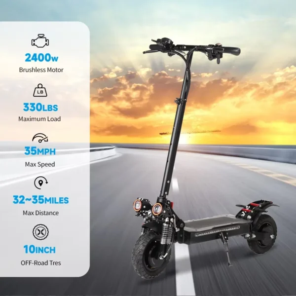 X6PRO Electric Scooter, X6PRO, 2400W, 48V, 21Ah, 68km/h, 60-80km, 10" Two-Wheel Scooter - Image 4