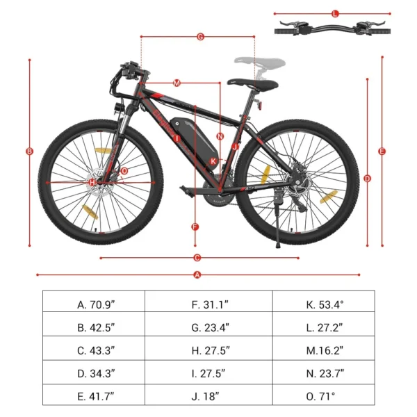 Eleglide M2 Electric Bikes 27.5" And 29" 250W Motor 36 V15AH 125km Range App Control Electric Bicycles Cheap Electric Bike - Kuva 6