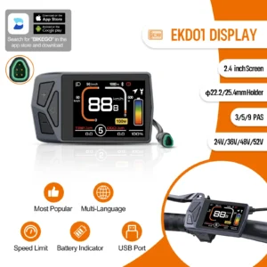 EKD01 Bluetooth Navigation Display 8 Languages LCD Ebike Computer For BAFANG Motor Kit Intelligent Controller UART CAN Protocol