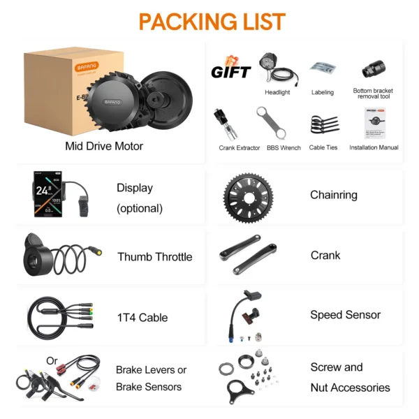 Bafang M615 Motor BBSHD BBS03B 48V 52V 1000W Mid Drive Motor Ebike Electric Motor eBike Conversion Kit Display DPC010 DPC080 HMI - Kuva 5