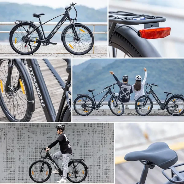 Touroll J1 Adult Bikes 27.5" 250W Motor Electric Bikes Wheels 561.6Wh Battery 100km Range Electric Bicycles - Image 3