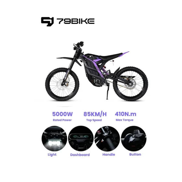 79BIKE Falcon Pro 5000W 72V 35AH Electric Motorcycle - Pilt 6