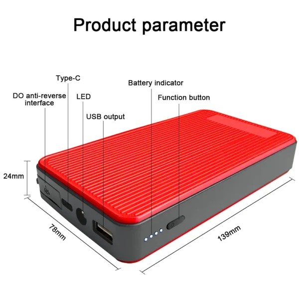 GKFLY 800A 12V Car Jump Starter Power Bank Portable Car Battery Booster ChargerStarting Device Auto Emergency Start-up Lighting - Kuva 3