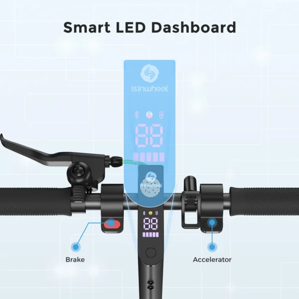 isinwheel S9 Max Electric Scooter Adult 36V10.4Ah Battery 30-40km Max Range 500W Motor 30KM/H Foldable Smart App Escooter Kick – Image 2