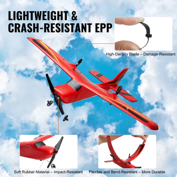 VEVOR Z50 RC Plane 2.4G 2CH Remote Control Fighter Fixed Wingspan Glider with 6-Axis Outdoor RC Warbird Airplane Toys Gifts - Kuva 6