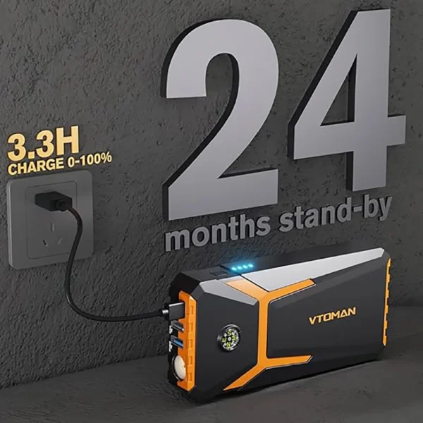 VTOMAN V6 PRO 2000A Car Jump Starter, with LED Light, Fast Charge, for Up 7.0L Gas and 5.0L Diesel Engines, Portable Battery – Bild 5