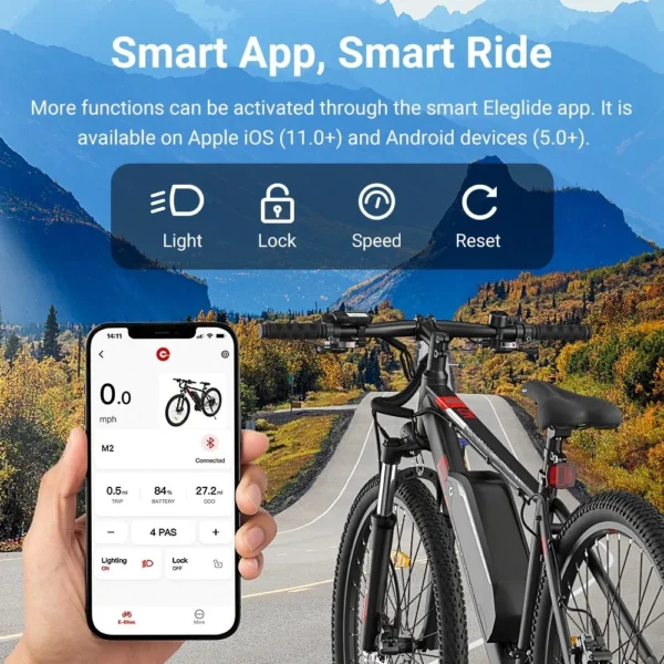 Eleglide M2 Electric Bikes 27.5" And 29" 250W Motor 36 V15AH 125km Range App Control Electric Bicycles Cheap Electric Bike - Kuva 2