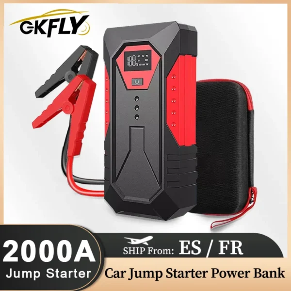 GKFLY 2000A Start Power Bank 18800mAh Jump Starter Car Booster External Battery 12V Starting Device for Petrol Diesel Power bank