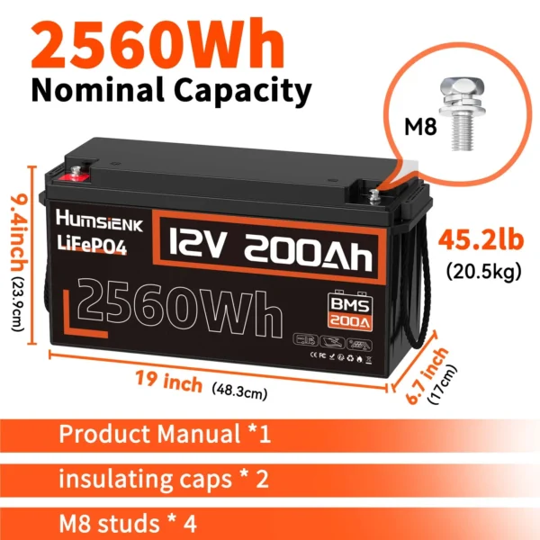 Humsienk 200Ah 12V LiFePO4 Battery - Image 4