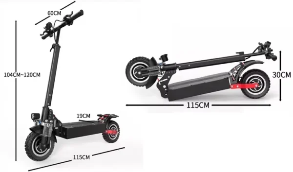 X6PRO Electric Scooter, X6PRO, 2400W, 48V, 21Ah, 68km/h, 60-80km, 10" Two-Wheel Scooter - Image 6