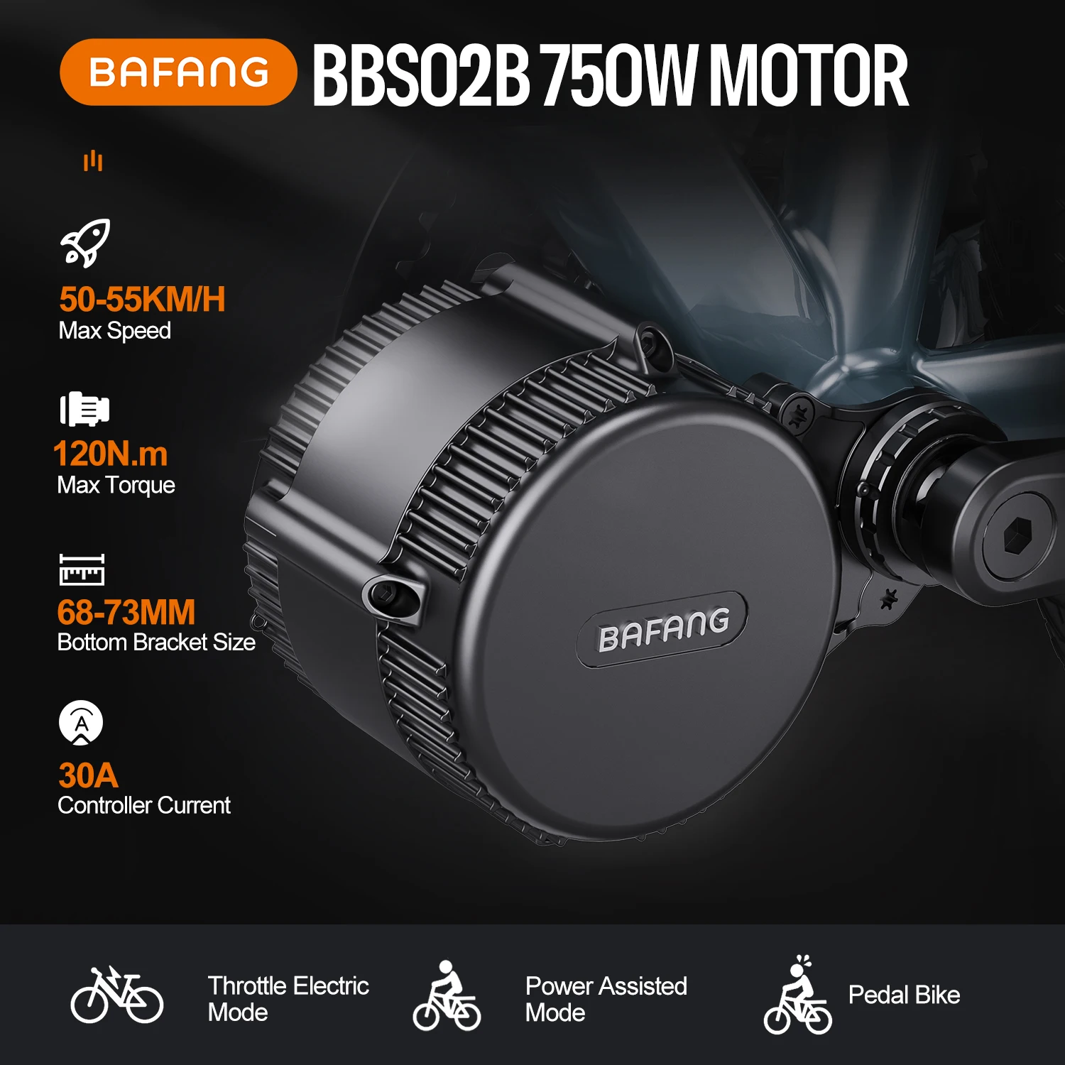 Bafang 750W Motor BBS02B BBS02 Ebike Conversion Kit Electric Bicycle Mid Drive Engine 48V 52V 20Ah 17.5Ah Hailong Battery Kit – Image 2