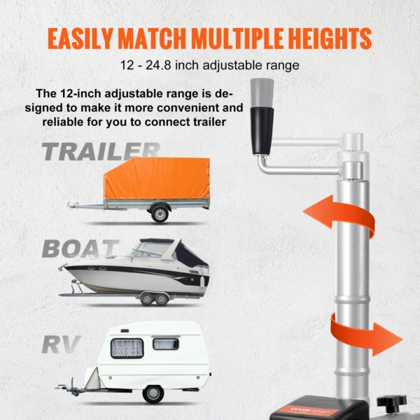 VEVOR 12V Motorized Electric Trailer Mover Dolly 5000lbs Towing Capacity Adjustable Clamp Jockey Wheel for Moving Caravan Boat - obrazek 3