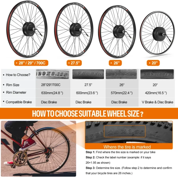 Bafang G020 48V 500W Hub Motor Electric Bicycle Wheel Kit Rear Drive eBike Conversion Kit 26 27.5 28 29 Inch 700C Bike Engine - Kuva 4