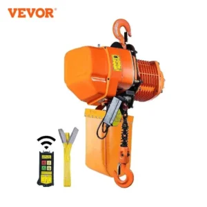VEVOR 4400 LBS Wireless Electric Chain Hoist with G100 Chain 20 FT Lifting Height, IP54 Protection, Three Phase Overhead Crane