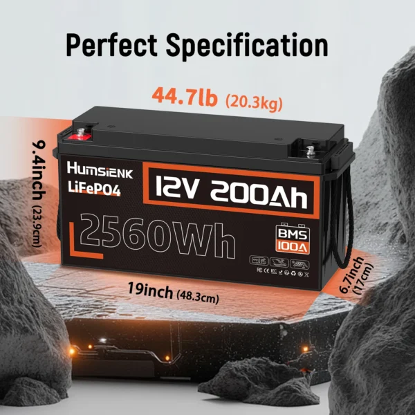 Humsienk 200Ah 12V LiFePO4 Battery – Bild 3