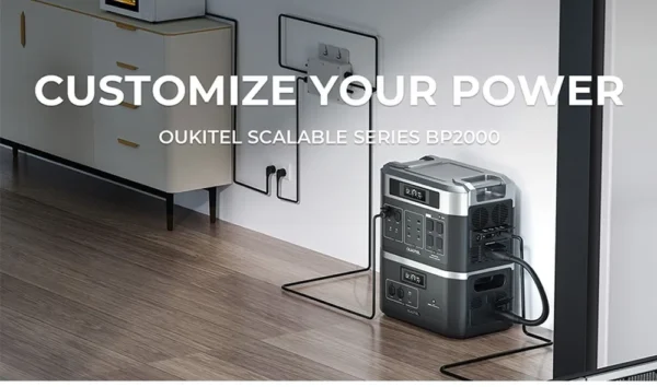 OUKITEL BP2000 Portable Power Station 2048Wh/640000mAh LiFePO4 Battery 2200W AC Output Solar Generator Charging Stations - Image 5