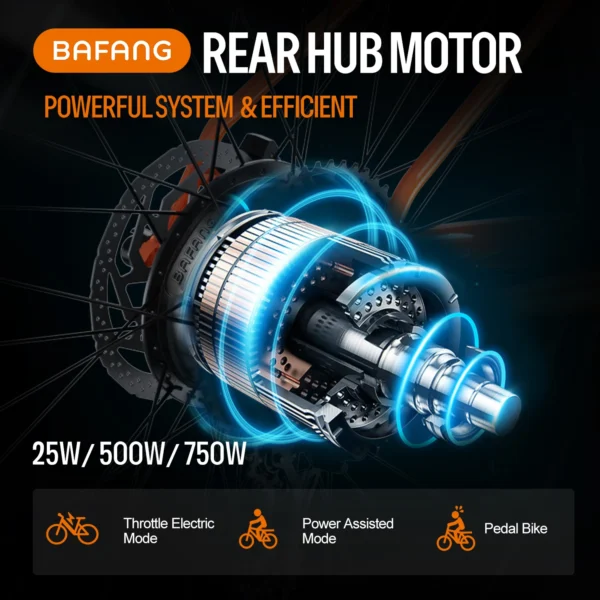 BAFANG 48V Rear Hub Motor Conversion Kit 500W 750W Wheel Electric BIke Engine 19.2Ah 20Ah Battery For 26" 27.5" 29" Disc Brake - Image 2