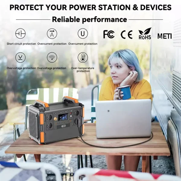 Flashfish F132 1000W Pure Sine Wave Power Station 1041.6Wh 19 Outlets LiFePo4 230V AC Outlet Energy Storage Portable Generator - obrazek 2