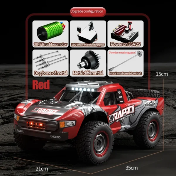 Wltoys Q130 1:14 70 KM/H High Speed 4WD RC Car With LED Light Brushless Motor Cars Remote Controlled Drift Monster Truck Toy - Image 3