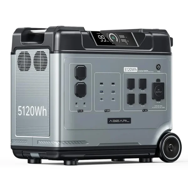 OUKITEL Abearl P5000 Portable Power Station 5120Wh LiFePO4 5x2200W AC Outlets 1800W Fast AC Charging 15 Outputs with Wheels - Kuva 3