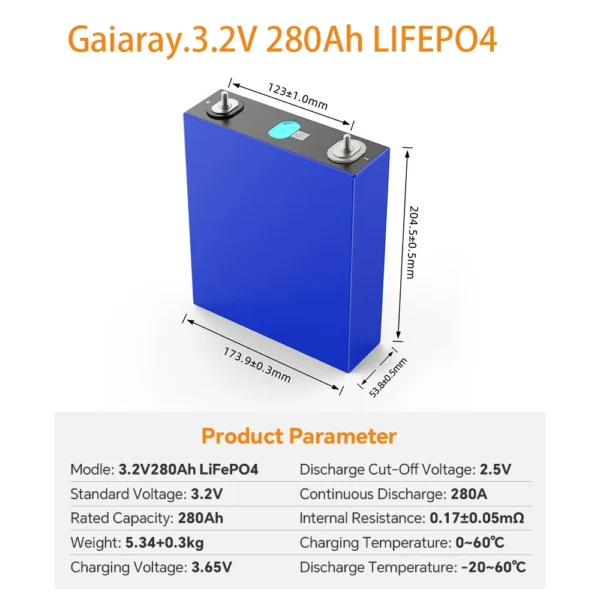 GaiaRay LF280K 320Ah 3.2V LiFePO4 Battery - obrazek 6