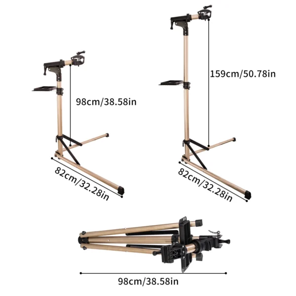 Bike Rack Holder Storage Bicycle Repair Stand Aluminum Alloy Cycle peer Heights Adjustable Fold Cycle Professional Repair Tools – Bild 6