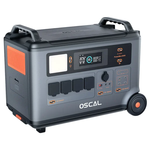 Oscal PowerMax6000 6000W Rugged Power Station, 3600Wh to 57600Wh LiFePO4 Battery, 240V Dual Voltage Output, Morse Code Signal - Image 3