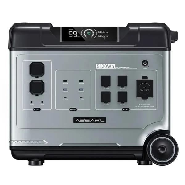 OUKITEL Abearl P5000 Portable Power Station 5120Wh LiFePO4 5x2200W AC Outlets 1800W Fast AC Charging 15 Outputs with Wheels - Kuva 2
