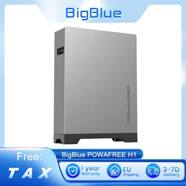 BigBlue POWAFREE H1 Wall Solar Power Storage Balcony, 2560Wh Battery Storage, 3 MPPT Tracers 800W Solar Input, Smart App Control
