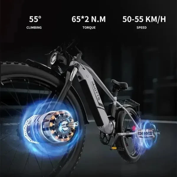 DUOTTS F26 Electric Bike 750W * 2 Dual Motor 48V20AH 26“Fat Tire Adult Mountain Off Road Full Suspension MTB Electric Bicycle - Pilt 6