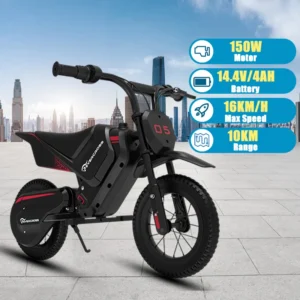 New Kids Electric Motorbike 150W 14.4V 4Ah 12 Inch Tire Children Electric Motorcycle Max Speed 16KM/H Mini Electric Scooter Bike