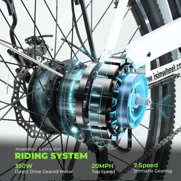 isinwheel U2 500W 36V 13Ah 30-50km/h >60km 26" City Commuter Electric Bicycle - obrazek 3