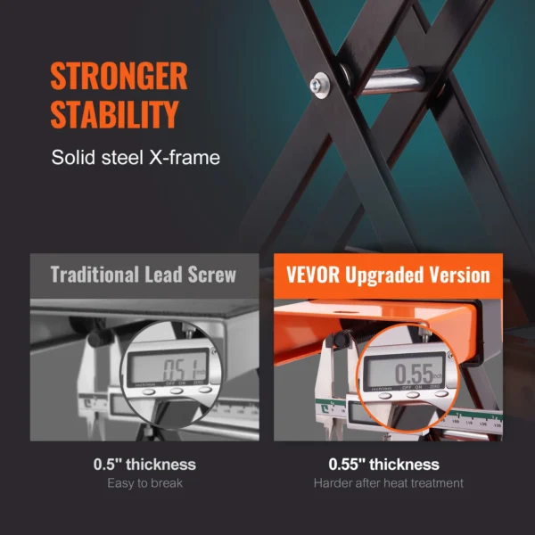 VEVOR Motorcycle Lift 500kg Motorcycle Scissor Lift Jack with Saddle &Safety Pin Steel Motorcycle Jack Hoist Stand for Motorbike - Image 4