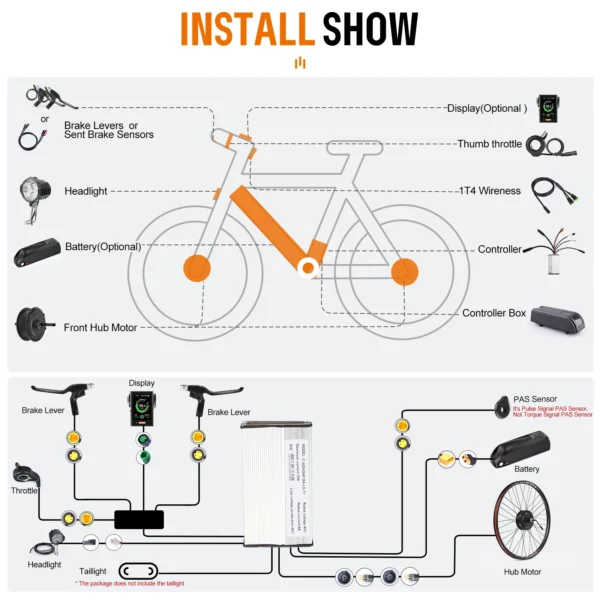 Bafang G020 48V 500W Hub Motor Electric Bicycle Wheel Kit Rear Drive eBike Conversion Kit 26 27.5 28 29 Inch 700C Bike Engine - Kuva 5