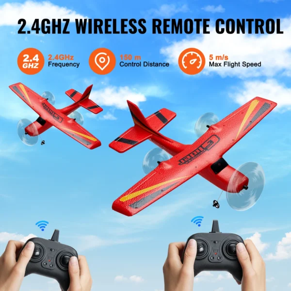 VEVOR Z50 RC Plane 2.4G 2CH Remote Control Fighter Fixed Wingspan Glider with 6-Axis Outdoor RC Warbird Airplane Toys Gifts - Kuva 5