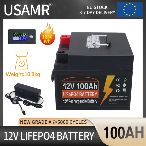 USAMR 50Ah 12V LiFePO4 Battery
