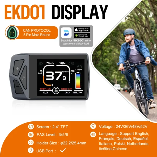BAFANG CAN Protocol Display For CAN BUS System Motor Kit DPC010 DPC080 EKD01 Bluetooth VD03 Mini VD618 VD61 Ebike HMI – Image 4